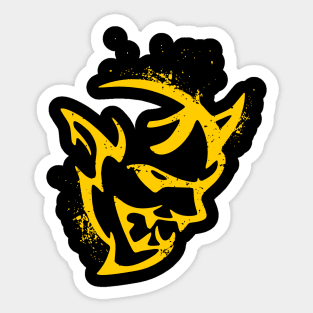 demon yellow crack Sticker